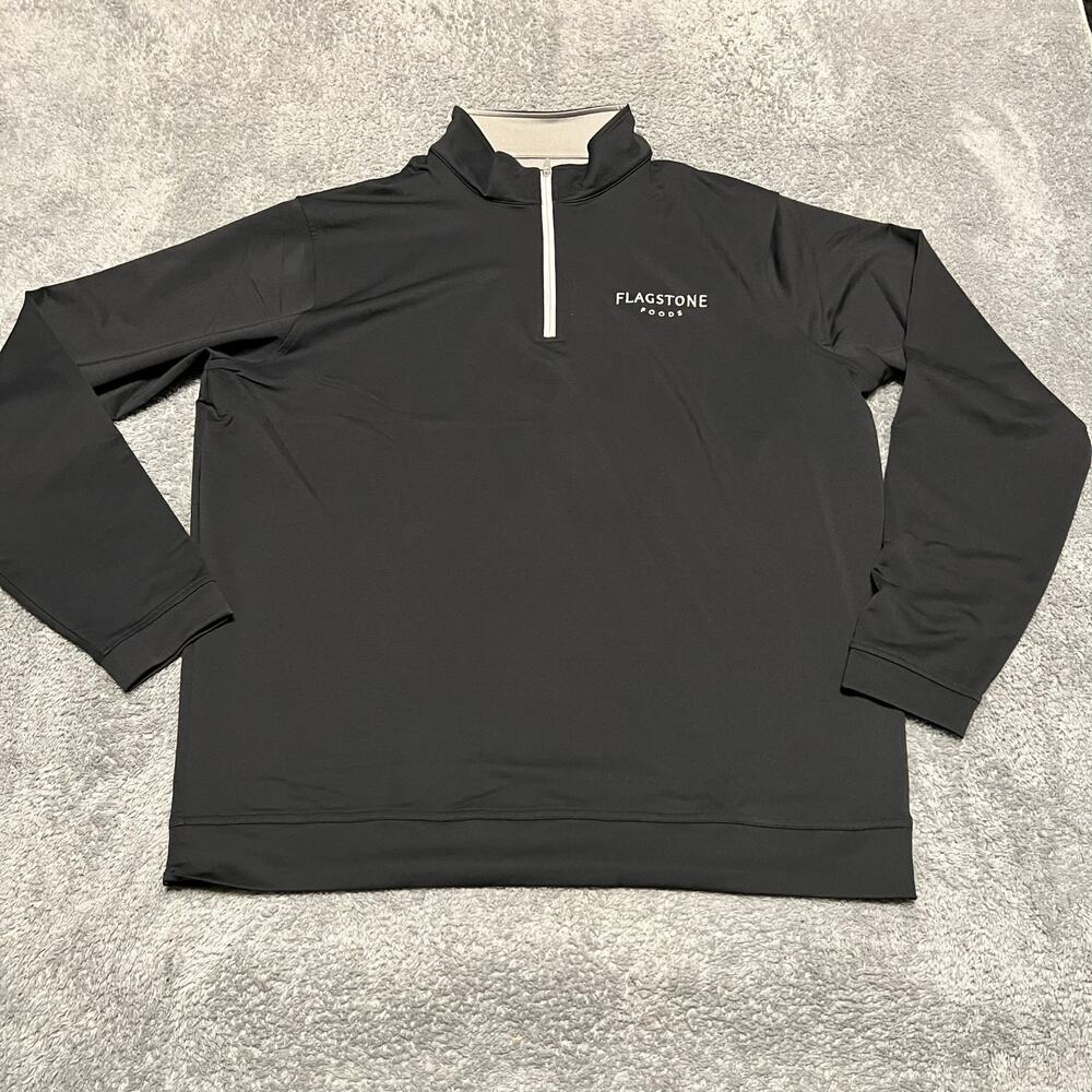 Peter Millar Shirt Mens XL Performance Golf Quarter Zip Long Sleeve Black